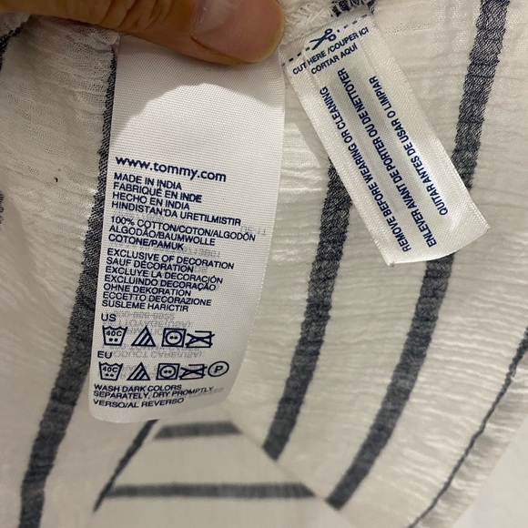 📚DROP⬇️ Tommy Hilfiger - White and Blue Stripes Beach Cover Up - size S/P - Picture 4 of 6